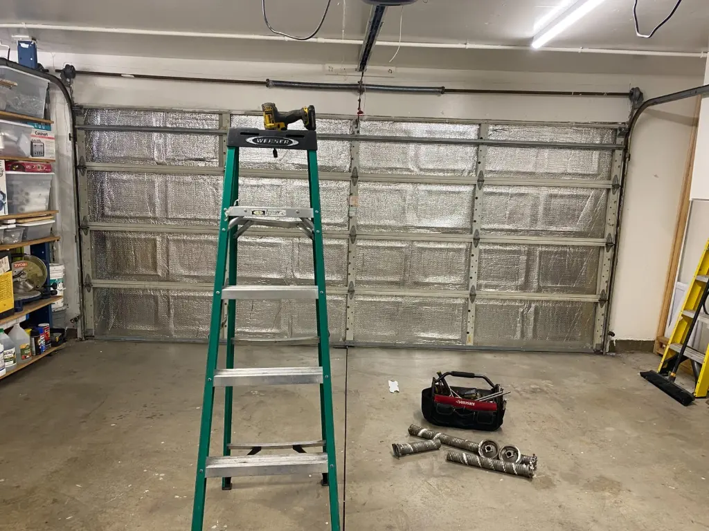 Removed garage door torsion springs