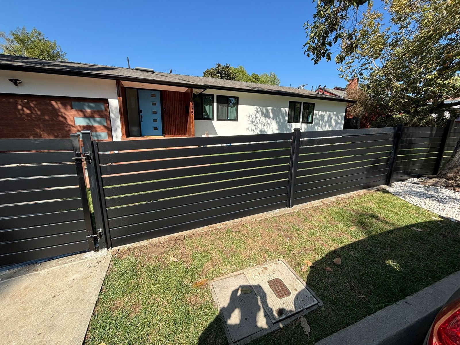 Fence and gate after repair