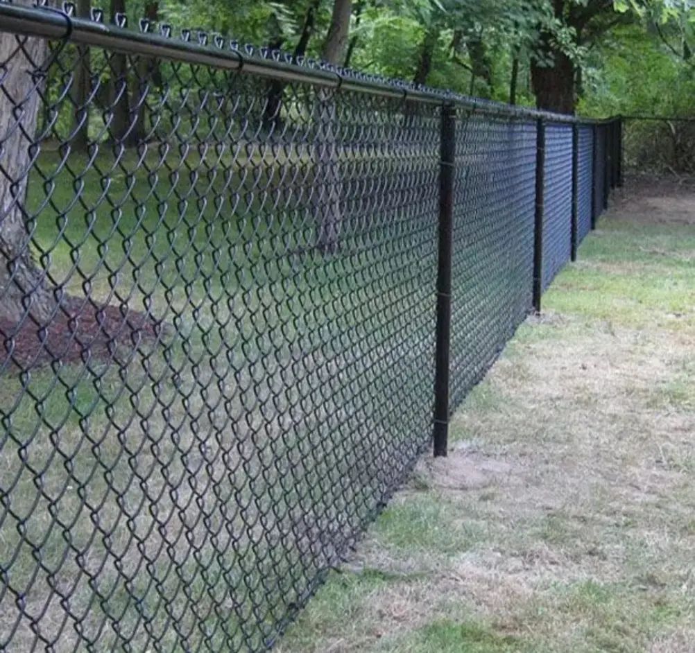 Chain link fence along a desert property line
