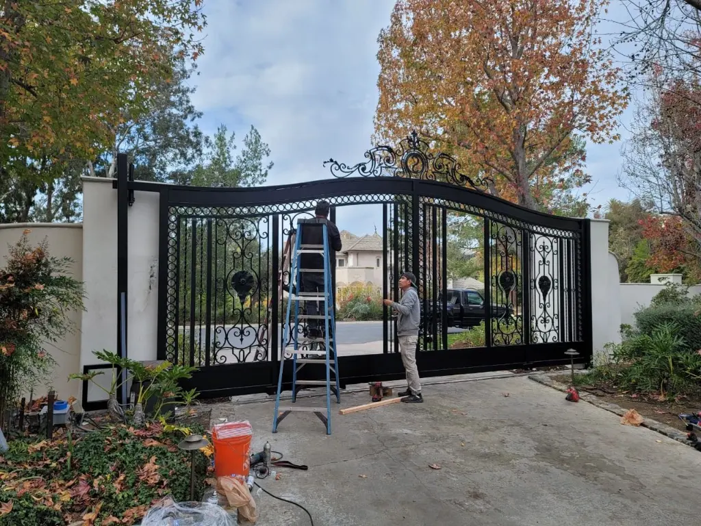 AER crew installing an iron gate