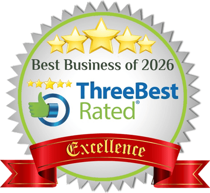 ThreeBestRated Best Business of 2026 badge for AER Garage Door Repair